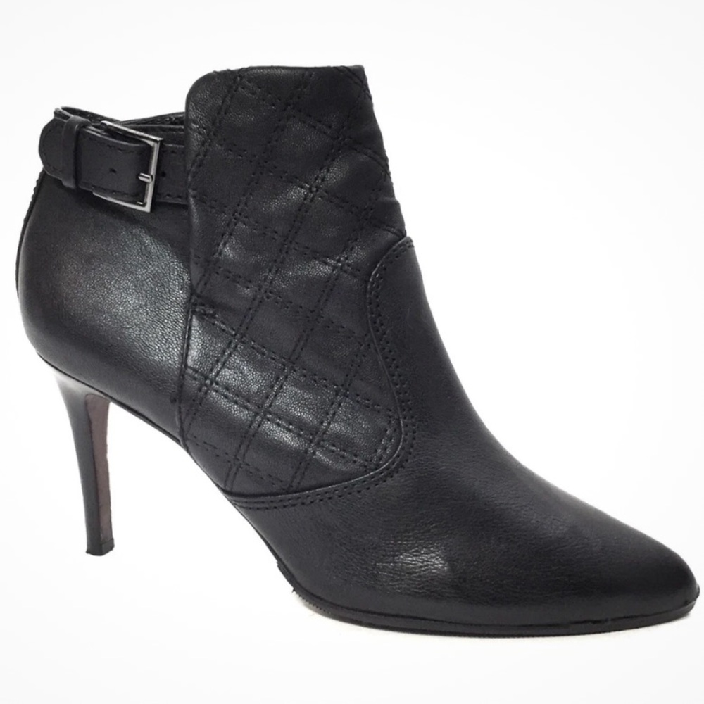 Tory Burch Orchard Black Women's quilted 3” heel zipper 8M leather Ankle Boots